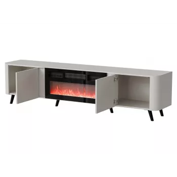 TV spintelė Cama Meble Volare 200 x 39 x 49 cm kašmyro spalvos su elektriniu židiniu