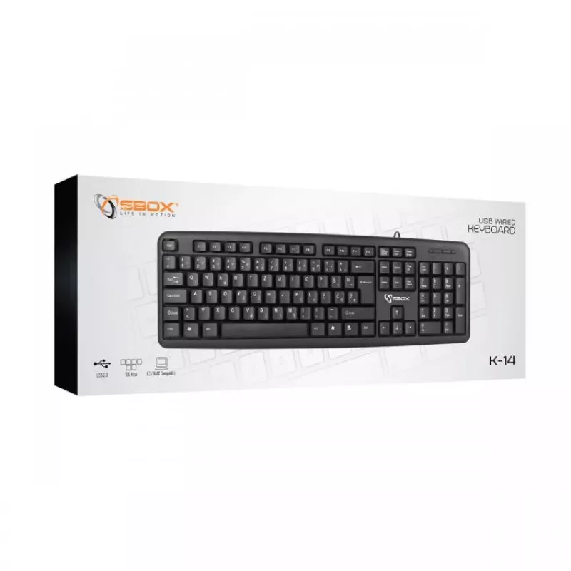 Sbox klaviatūra laidinė USB K-14 US