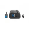 USB šakotuvas NATEC MANTIS USB 2.0 Type-B — 4x USB 3.2 Gen 1 Type-A prievadai, juodas, 0.8 m laidas, kintamosios srovės adapteris, maitinimo jungiklis