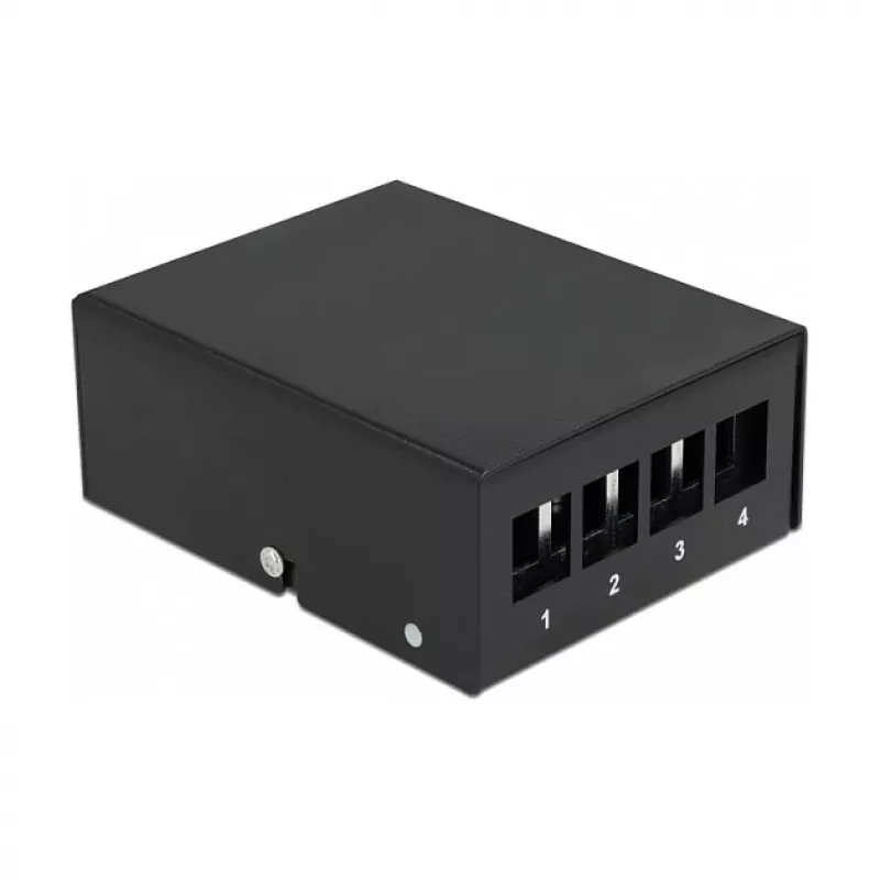 Patch Panel DeLOCK Keystone 4 prievadų juoda
