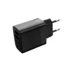 Fixed dvigubas USB kelioninis įkroviklis FIXC17N-2U-BK, 17W, nešiojamasis USB maitinimo adapteris, juodas