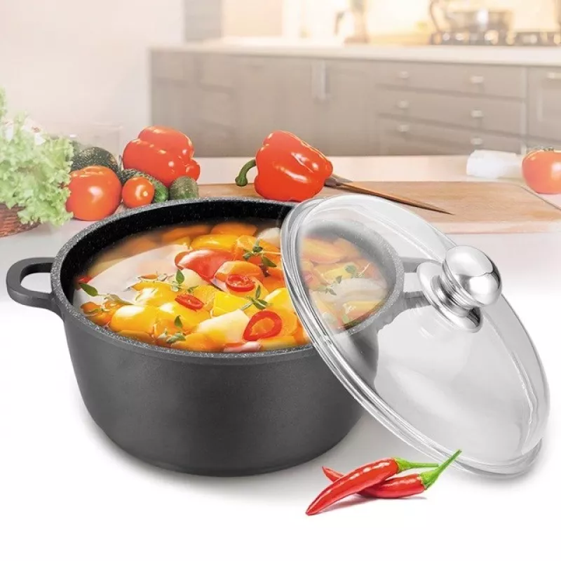 Maestro MR-4620C puodas su dangčiu 20 cm 2,1 l Juodas