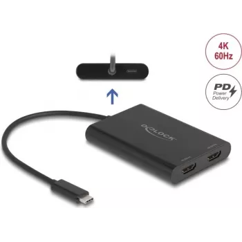 Adapteris USB Type-C į 2× HDMI 4K 60 Hz Delock 64309 (DisplayLink)