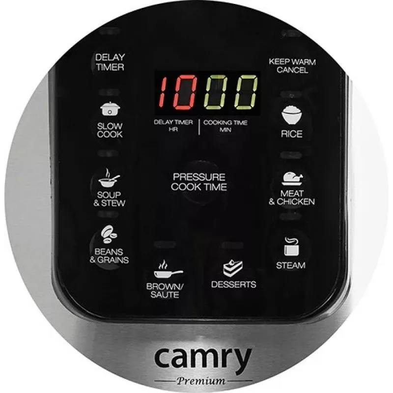 Camry CR 6409 multi cooker 6 L 1000 W Black, Stainless steel