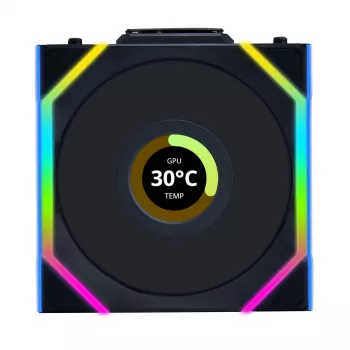 Ventiliatorius Lian Li UNI FAN SL Wireless LCD 120 12 cm Juodas 31 dB 51.45 cfm