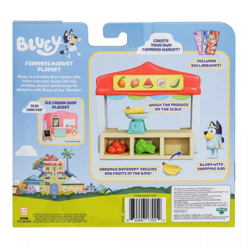 Žaislų figūrėlių rinkinys TMTOYS Mini Bluey Grocery store BLU17555 – mini personažų rinkinys