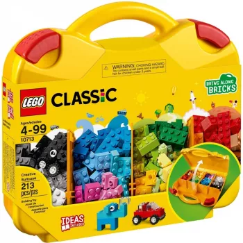 LEGO 10713 Classic kūrybinis lagaminas – žaislų laikymo dėklas su smagiais spalvingais statybiniais blokeliais, dovana 4 metų ir vyresniems vaikams, berniukams ir mergaitėms, vienas
