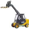 Forklift BRUDER JCB Teletruk žaislas — ABS, rekomenduojamas amžius 3+, juoda ir geltona