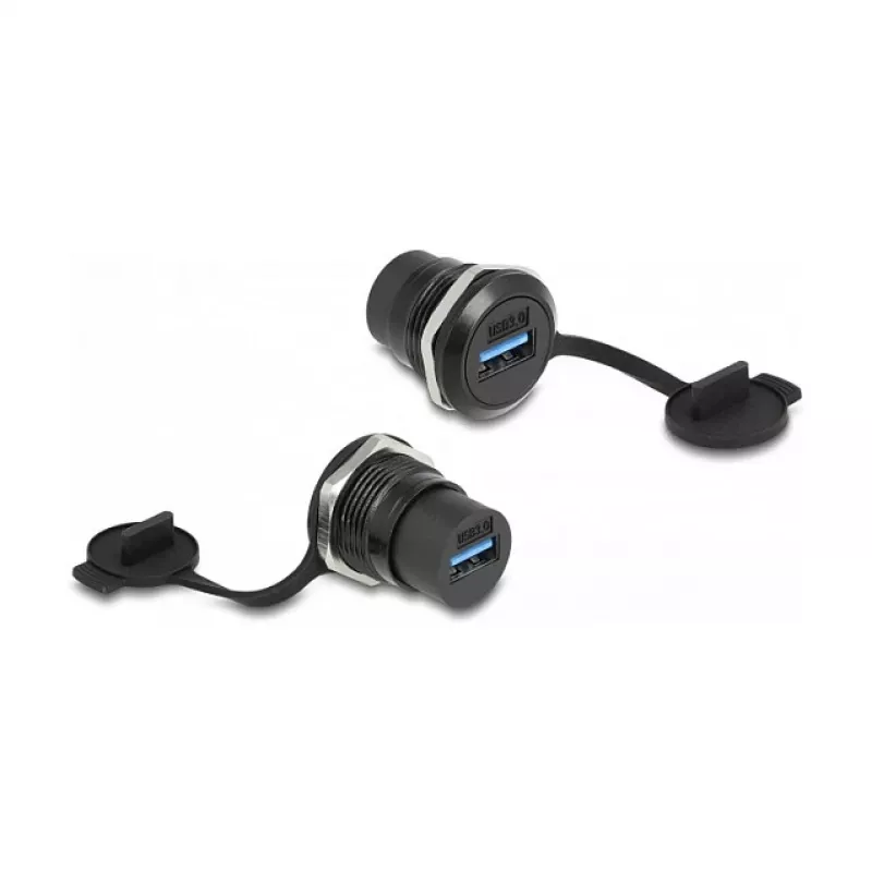 „Keystone“ modulis DELOCK 86966 — USB 3.2 Gen 1 Type-A į Type-A, juodas, 32,5×23,5 mm