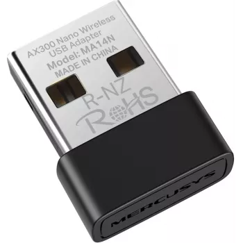 USB Wi‑Fi adapteris MERCUSYS MA14N — USB Type‑A, 2,4 GHz vienos juostos, iki 287 Mb/s, juodas