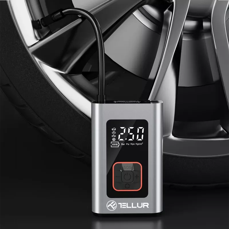 Nešiojamas oro kompresorius Tellur TLL158571 12V 150 PSI automobilių padangoms ir pripučiamiems daiktams