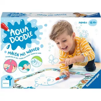 Ravensburger Aqua Doodle gyvūnų piešimo kilimėlis — ministeps rinkinys piešimui be nešvarumų vandeniu