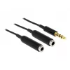 Garso kabelis DeLOCK 65575 0.25m 3.5mm 2 x 3.5mm juodas