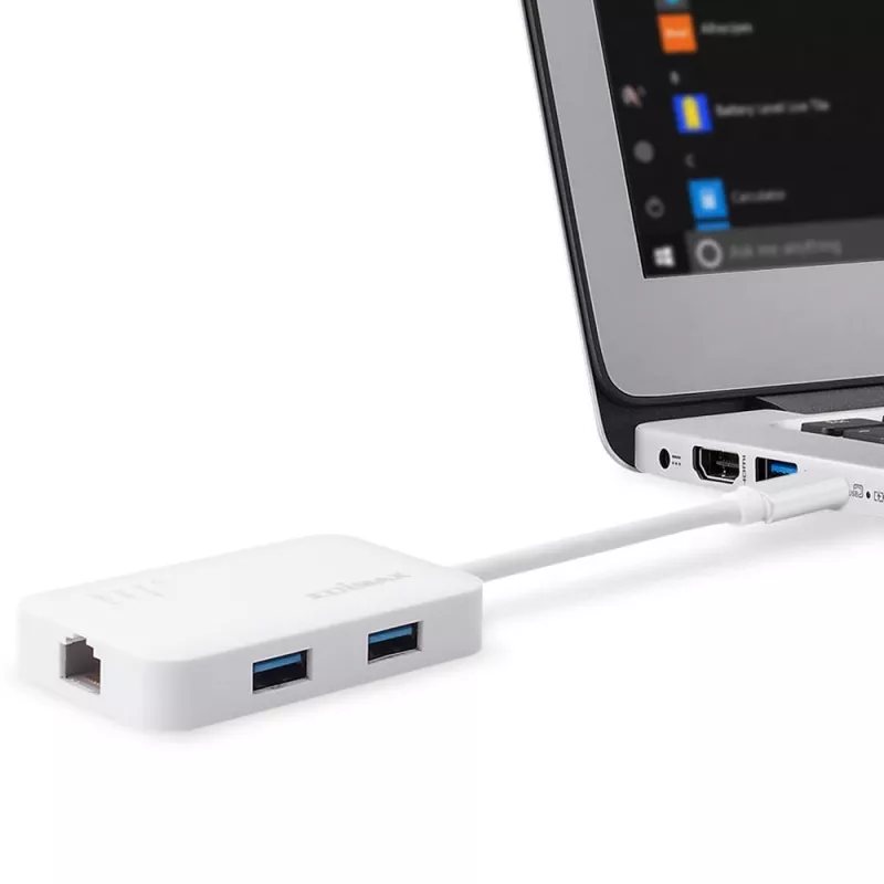 Edimax EU-4308 nešiojamojo kompiuterio dokas / prievadų atkartotuvas USB 3.2 Gen 1 (3.1 Gen 1) Type-C baltas