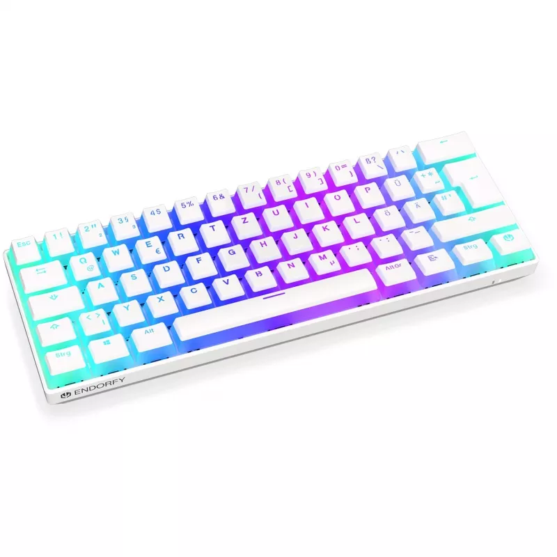 Thock Compact Wireless Pudding Onyx White, Gaming Keyboard White, DE-Layout, Kailh Box Red