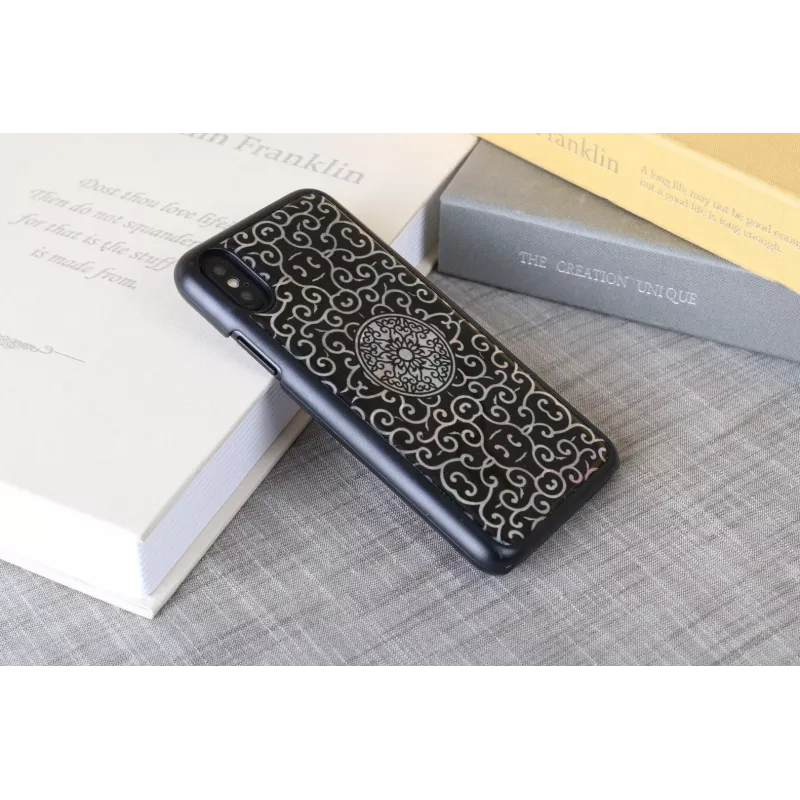 Išmaniojo telefono dėklas iKins iPhone XS / XS S Liana — juodas apsauginis dangtelis