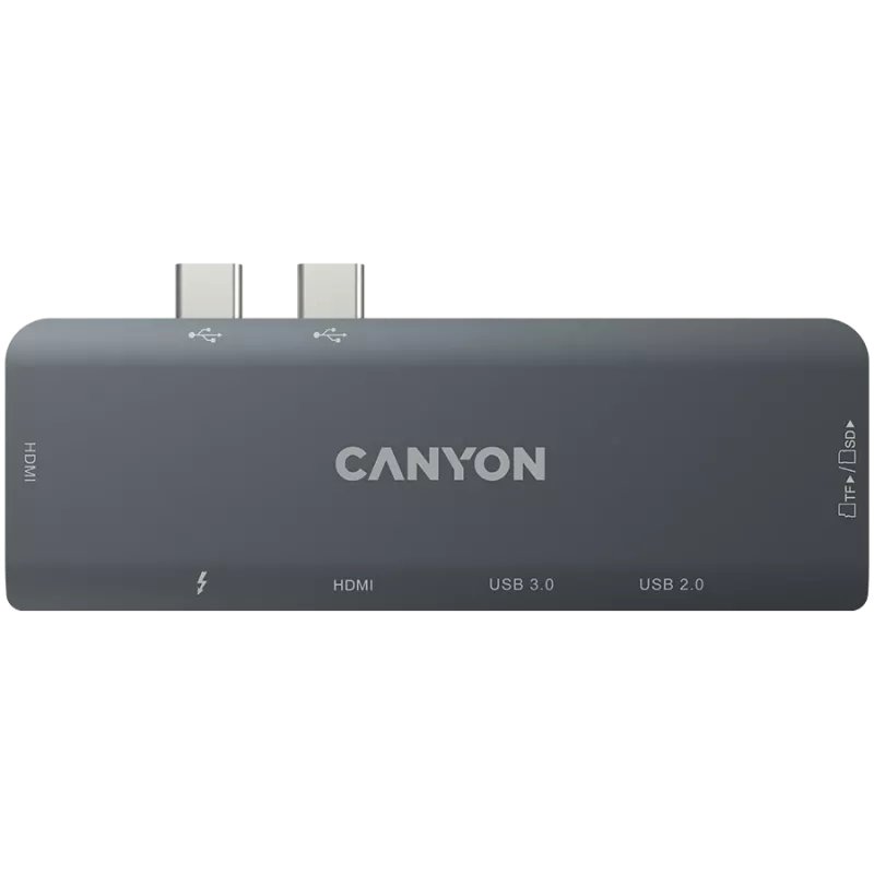 Canyon DS-5 USB 2.0 Type-C pilkas SD kortelių skaitytuvas 60 Hz