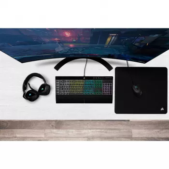 Corsair K55 RGB PRO klaviatūra, skirta žaidimams, USB, QWERTZ, vokiečių k., juoda