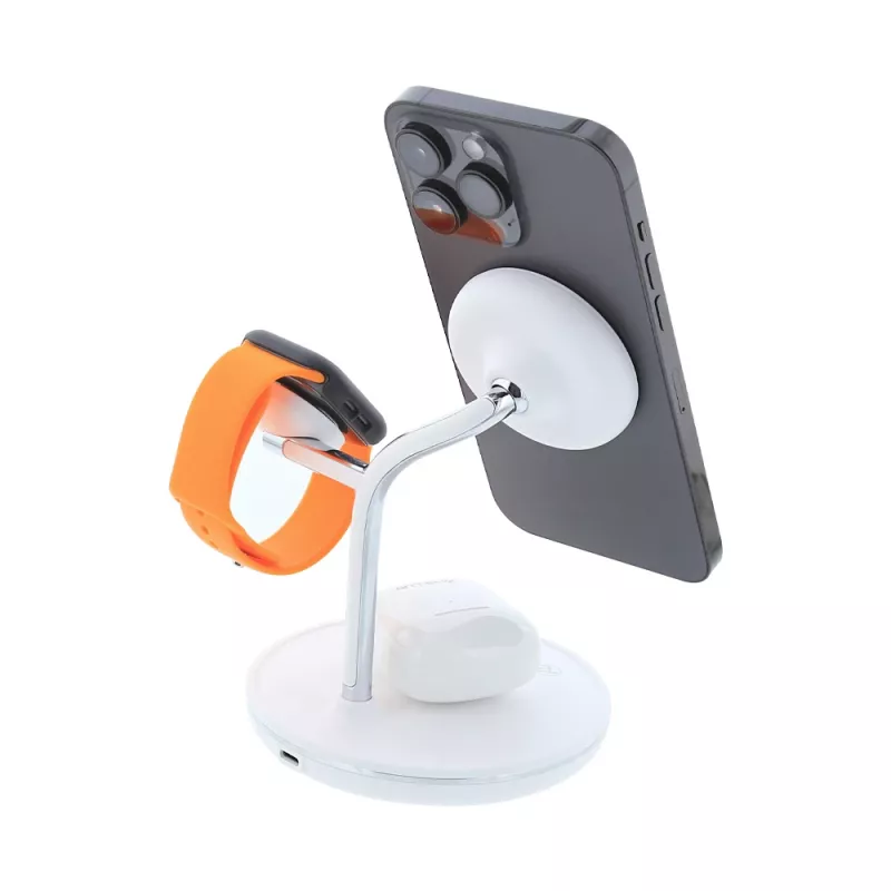 Belaidis stalinis įkroviklis Tellur TLL151391 3-in-1 MagSafe greitas įkrovimas telefonui, laikrodžiui ir ausinukams