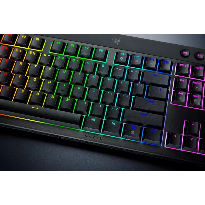 Žaidimų klaviatūra „Razer JuodaWidow V4 Low-profile Wireless“ — žemo profilio mechaniniai klavišai, „Bluetooth“ ir 2,4 GHz
