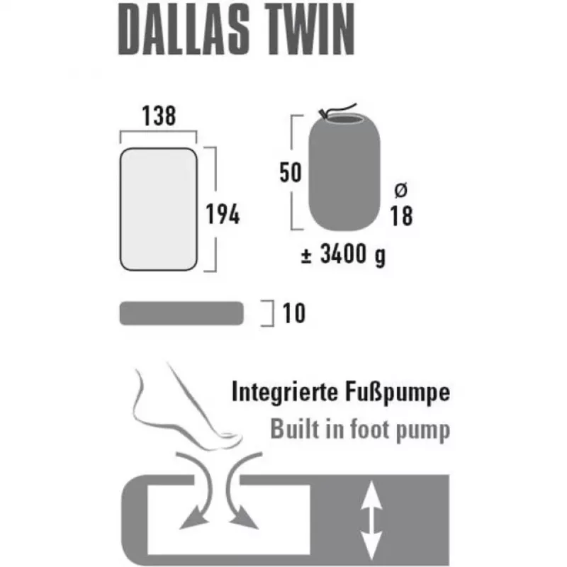 Kempinginė pripučiama lova Dallas Twin 41033 (citronelė)