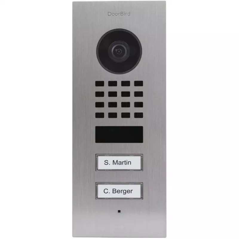 Vaizdo durų telefonas DoorBird D1102V V2A nerūdijantis plienas su 2 skambučio mygtukais