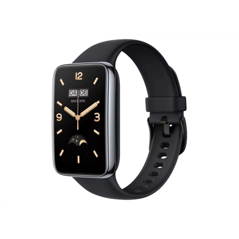 Silikoninis dirželis FIXED, skirtas Xiaomi Mi Smart Band 7 Pro — juodas, reguliuojamas, atsparus vandeniui