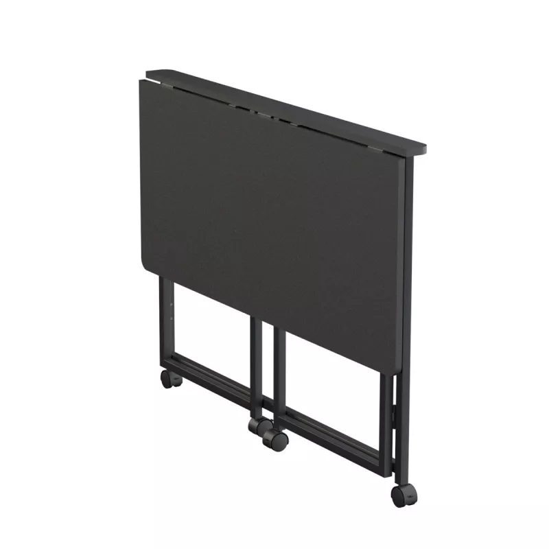 Maclean sulankstomas stalas, juodas, mobilus, 100x50cm, maks. 50kg MC-1250 B
