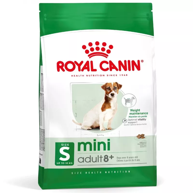 Sausas šunų maistas Royal Canin Mini Adult 8+ Senior Paukštiena, ryžiai ir daržovės, 8 kg, mažoms veislėms (5–10 kg)