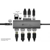 Alcasa HUB-C001A sąsajos šakotuvas USB Type-C 5000 Mbit/s antracitinis