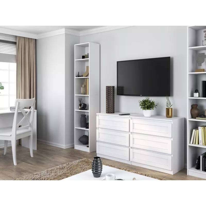 Vitrina top e shop W40 PAFOS BIA — balta medžio drožlių plokštė, 290×400×2000 mm