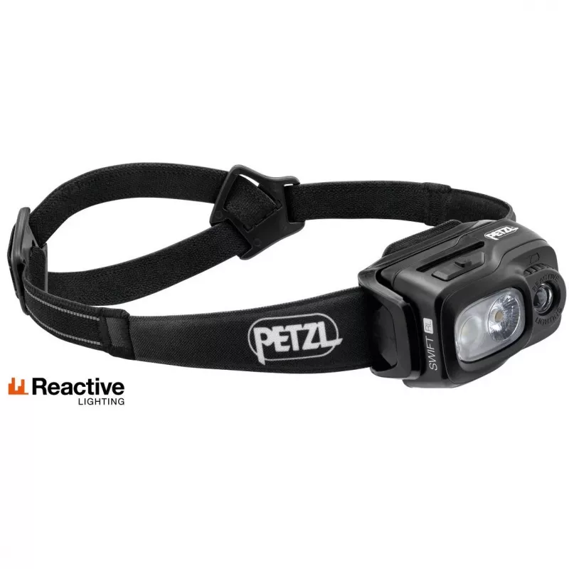 Petzl SWIFT RL juodas, baltas galvos žibintuvėlis su LED