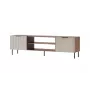 TV spintelė Cama ALMERA 180,5×42×52,5 cm riešutmedžio/kreminės spalvos – medžio drožlių plokštės viršus, riešutmedžio rėmas
