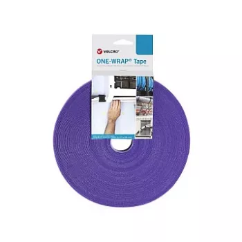 Kabliuko ir kilpelės kabelių juosta Velcro 25 m x 20 mm vientisas ritinys — violetinė