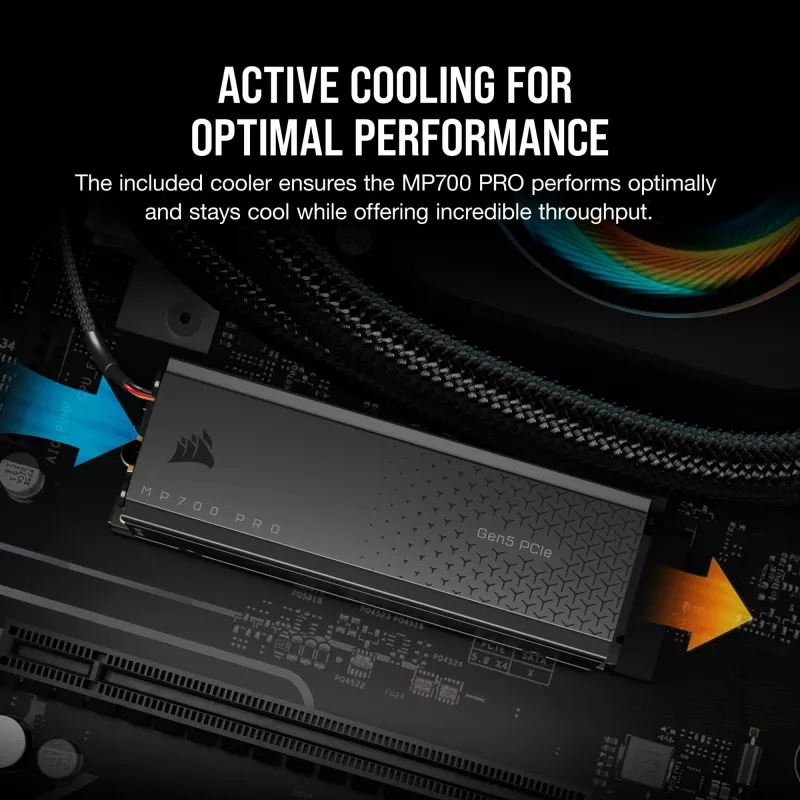 CORSAIR MP700 PRO - SSD - 1TB - vidinis - M.2 2280 - PCI Express 5,0 x4 (NVMe) - 256-Bit-AES (CSSD-F1000GBMP700PRO)