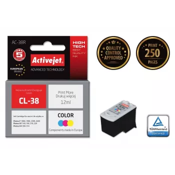 Activejet AC-38R rašalas (pakaitalas Canon CL-38; Premium; 12 ml; spalvotas)