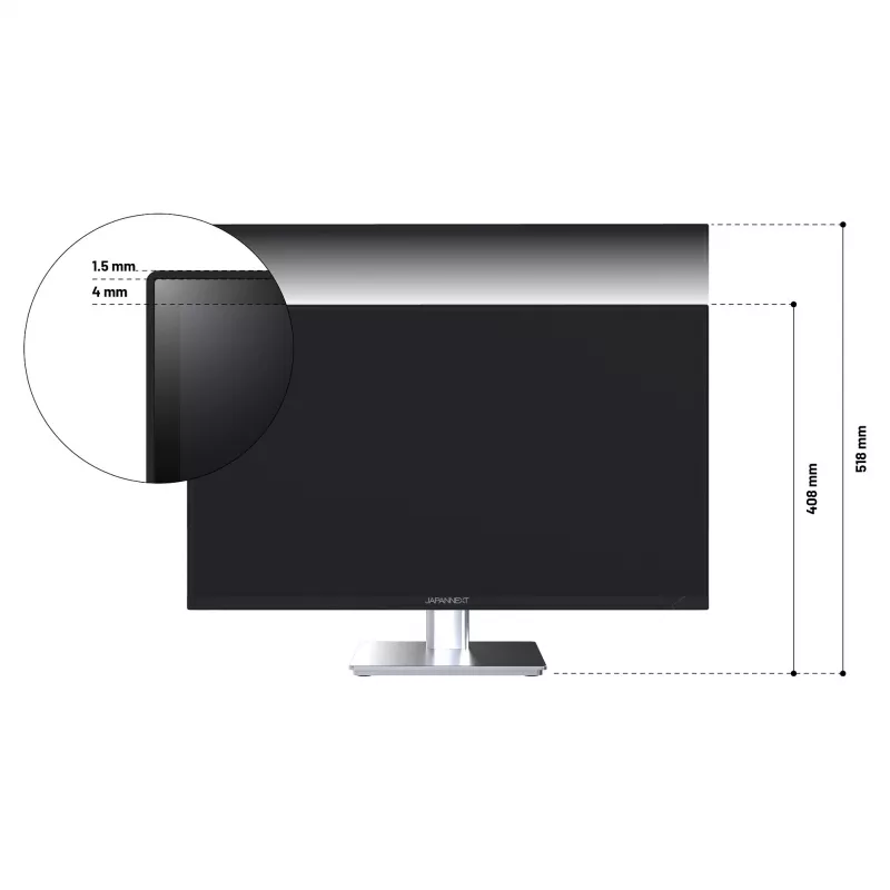 JAPANNEXT JN-I270WQHD300F-HSP kompiuterio monitorius 68,6 cm (27 colių) 2560 x 1440 pikselių Wide Quad HD LED pilkas