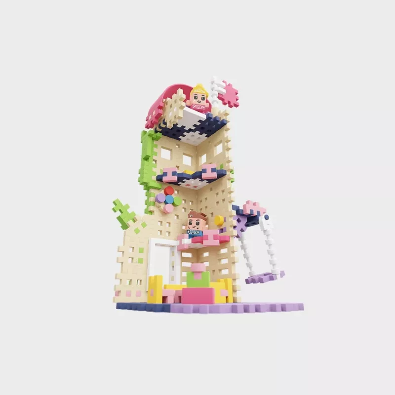 Marioinex Mini Waffle Princess Fantasy bokšto konstruktorius, 148 detalės