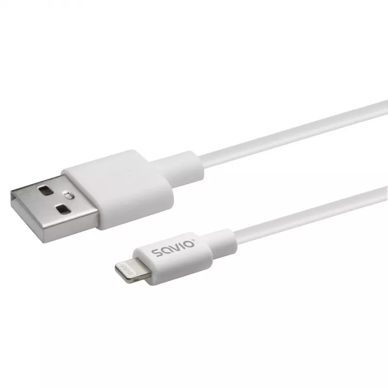 Savio Cl-193 USB laidas USB 2.0 2 m USB A USB C/Lightning Baltas