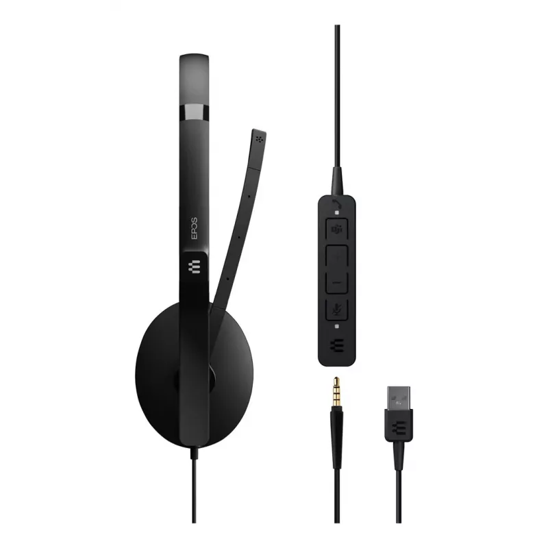 EPOS ADAPT 165T USB II ausinės laidinės, su lankeliu, biurui / skambučių centrui, USB Type-A, juodos