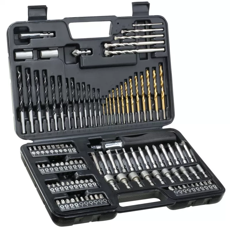 Grąžtų rinkinys DeWALT DT0109-QZ — 109 vnt. mūrui, metalui ir medienai su nešiojamu dėklu