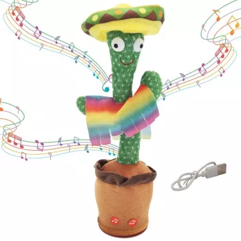 Šokantis kaktuso žaislas su sombrero Extralink Toys, Dainuojantis vaikams LED USB