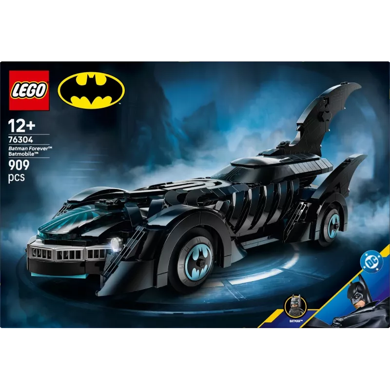 LEGO konstruktorius DC Super Heroes Batman Forever Batmobile 76304 — 909 detalės, 1 minifigūrėlė, rekomenduojamas amžius 12+
