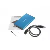 Išorinio HDD/SSD korpuso NATEC Rhino GO 2,5 colio — USB 3.0, SATA III, iki 4 TB, 9,5 mm, aliuminis, mėlynas