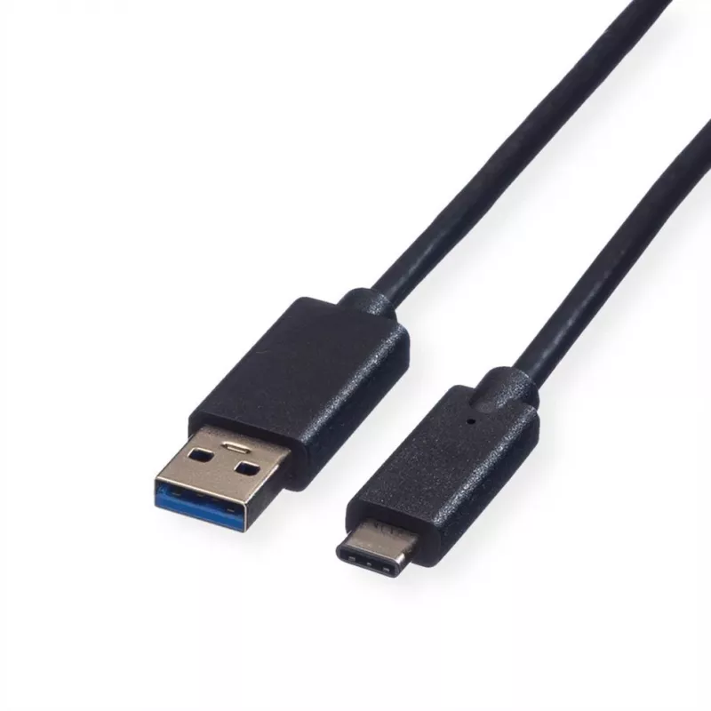 ROLINE - USB kabelis - USB Type C (V) - 9 kontaktų USB Type A (V) - 1 m (USB 3.1) - Formuotas - Juodas (11.02.9011)