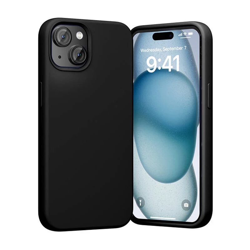 Silikono dėklas Vention KUFB0-20 skirtas iPhone 15 Plus — juodas, plonas apsauginis dėklas
