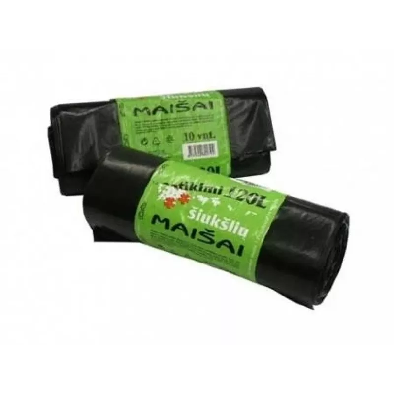 Šiukšlių maišai Plasta, 20l/20vnt., 20mikr., juodi