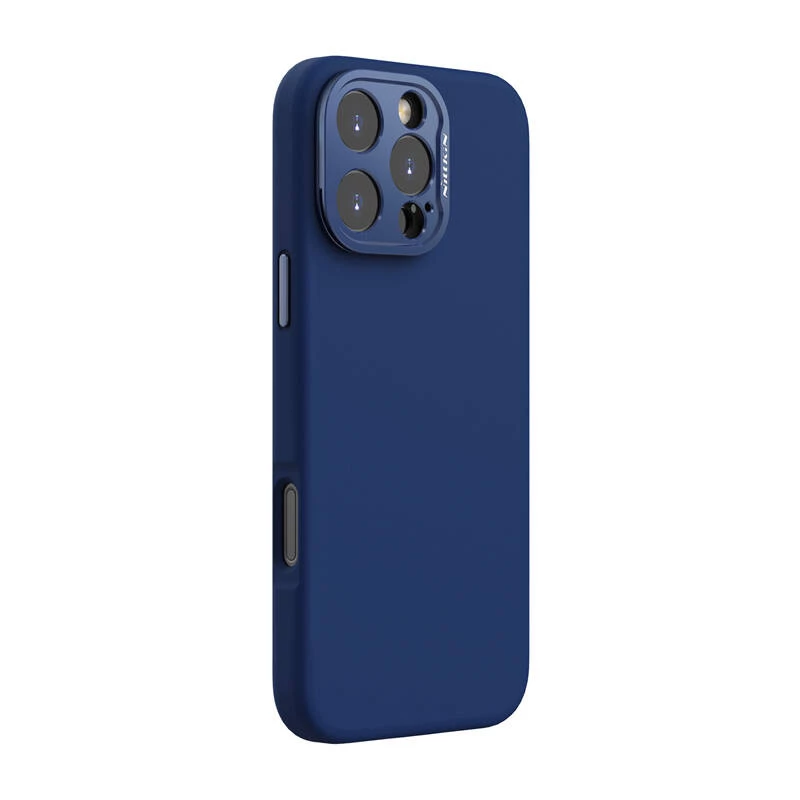 Apsauginis magnetinis dėklas Nillkin LensWing, skirtas Apple iPhone 16 Pro Max — mėlynas, suderinamas su MagSafe, pakeltas kameros kraštas