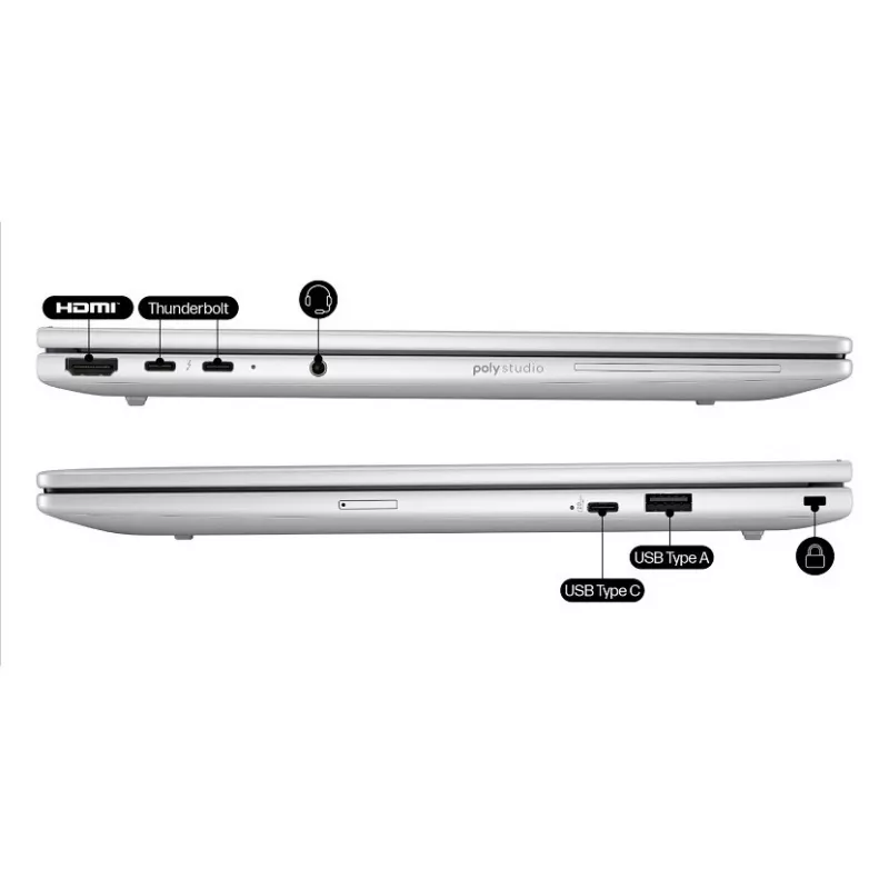 HP EliteBook 8 G1i Notebook AI - 174° vyrių dizainas - Intel Core Ultra 7 255U / 2 GHz - Win 11 Pro - Intel Graphics - 32 GB RAM - 1 TB SSD NVMe - 35,6 cm (14 colių)