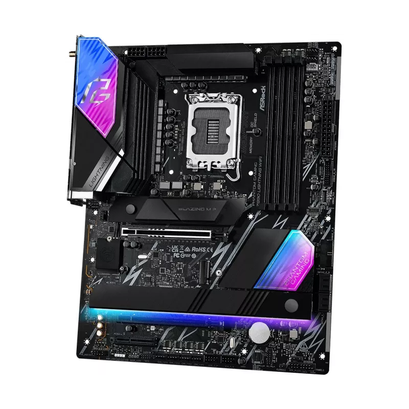 Pagrindinė plokštė ASRock Z890 Lightning WiFi — Intel Z890, LGA1851, ATX, 4× DDR5, Wi‑Fi 7, 2,5 Gb LAN, Thunderbolt 4
